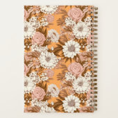 Bridesmaid Boho Orange and Peach Floral Pattern Notizblock (Rückseite)