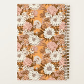 Bridesmaid Boho Orange and Peach Floral Pattern Notizblock (Rückseite)