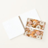 Bridesmaid Boho Orange and Peach Floral Square Notizblock (Innenseite)