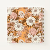 Bridesmaid Boho Orange and Peach Floral Square Notizblock (Rückseite)