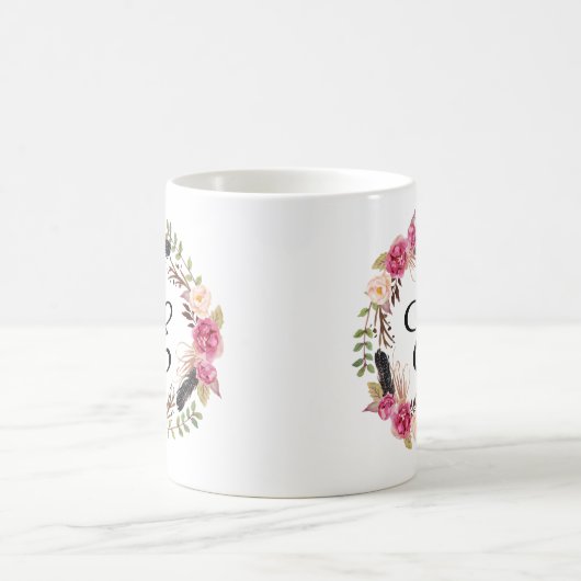 Bridesmaid Boho, personalisierte monogrammatische  Kaffeetasse (Mittel)