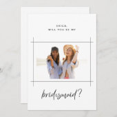 Bridesmaid Brautparty Vorschlag Foto-Karte Einladung (Vorne/Hinten)
