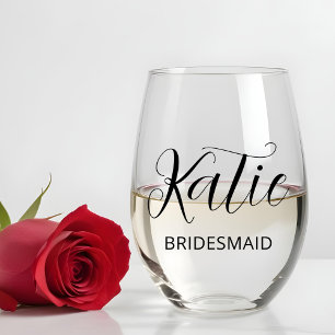 Bridesmaid Brautparty Wedding Toast Personalisiert Weinglas Ohne Stiel