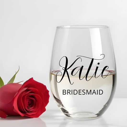 Bridesmaid Brautparty Wedding Toast Personalisiert Weinglas Ohne Stiel