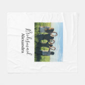 Bridesmaid bride squad name calligraphy photo gift fleecedecke (Vorderseite (Horizontal))