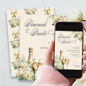 Bridesmaid Brunch mit Bride Champage Rose Einladung