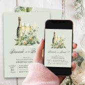 Bridesmaid Brunch mit Bride Champagne Floral Einladung