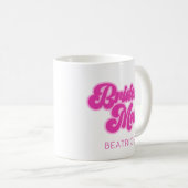 Bridesmaid Bubblegum Pink Retro Individuelle Name Kaffeetasse (VorderseiteRechts)