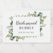 Bridesmaid Bubbly Brautparty Vorschlag Schaumweinetikett (Einzelnes Label)