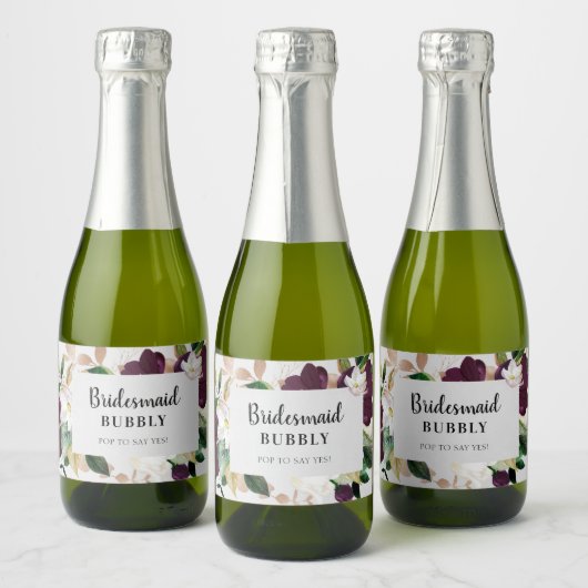 Bridesmaid Bubbly Brautparty Vorschlag Schaumweinetikett (Flaschen)