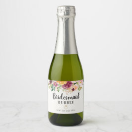 Bridesmaid Bubbly Brautparty Vorschlag Schaumweinetikett
