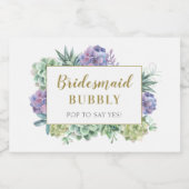 Bridesmaid Bubbly Brautparty Vorschlag Schaumweinetikett (Einzelnes Label)