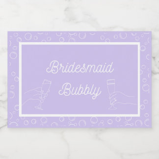 Bridesmaid Bubbly Mini Parco Tassino Labrador Schaumweinetikett
