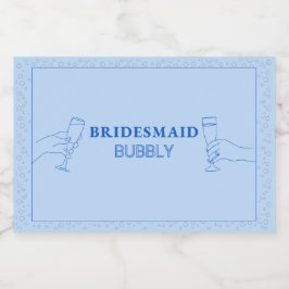 Bridesmaid Bubbly Mini Parco Tassino Labrador Schaumweinetikett