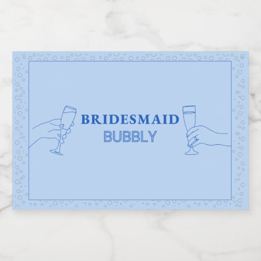 Bridesmaid Bubbly Mini Parco Tassino Labrador Schaumweinetikett (Einzelnes Label)