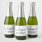 Bridesmaid Bubbly Mini Sparkling Schaumweinetikett (Flaschen)