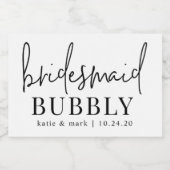 Bridesmaid Bubbly Mini Sparkling Schaumweinetikett (Einzelnes Label)