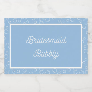 Bridesmaid Bubbly Mini Sparkling Weinkeller Schaumweinetikett