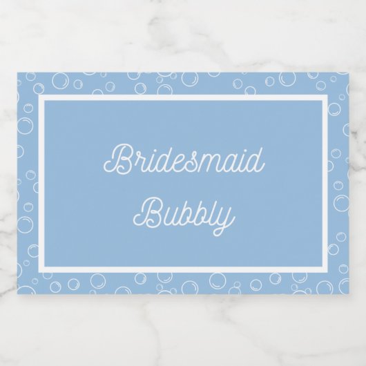 Bridesmaid Bubbly Mini Sparkling Weinkeller Schaumweinetikett (Einzelnes Label)