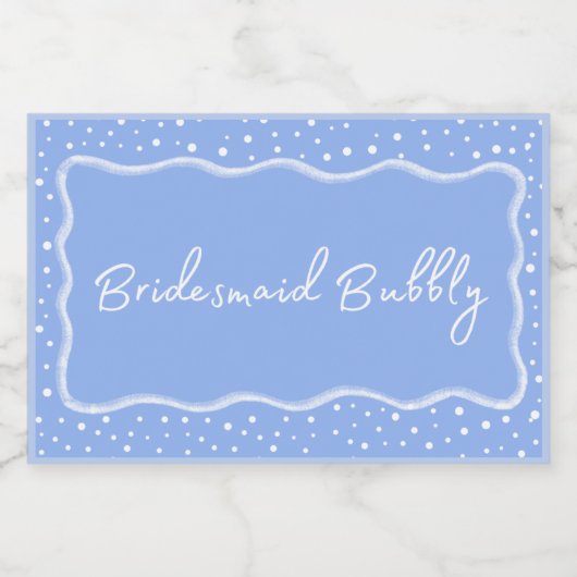 Bridesmaid Bubbly Mini Sparkling Weinkeller Schaumweinetikett (Einzelnes Label)