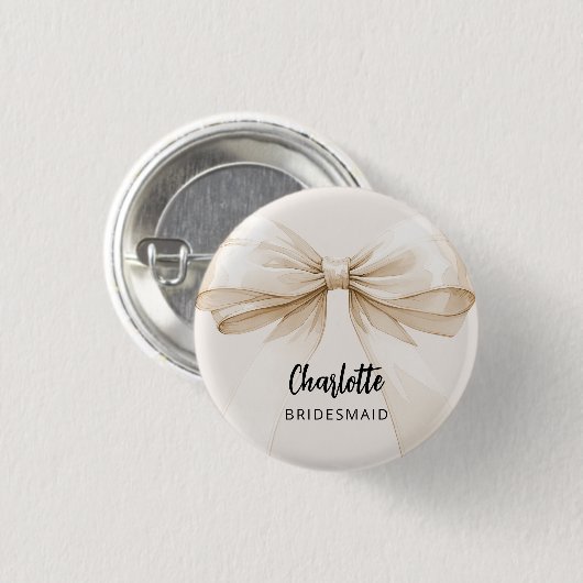 Bridesmaid-Bugbeige Button (Vorne & Hinten)