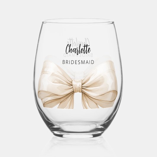 Bridesmaid-Bugs Weinglas Ohne Stiel (Vorderseite)