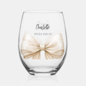Bridesmaid-Bugs Weinglas Ohne Stiel (Rückseite)