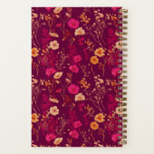 Bridesmaid Burgundy Floral Pattern Notebook Notizblock (Rückseite)