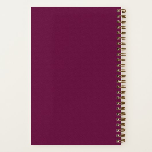 Bridesmaid Burgundy Typographic Notebook Notizblock (Rückseite)