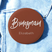 Bridesmaid Burnt Orange Terracotta Wedding Button