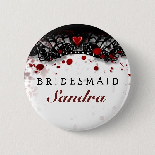 Bridesmaid Button Blood Splatter Halloween Wedding (Vorderseite)