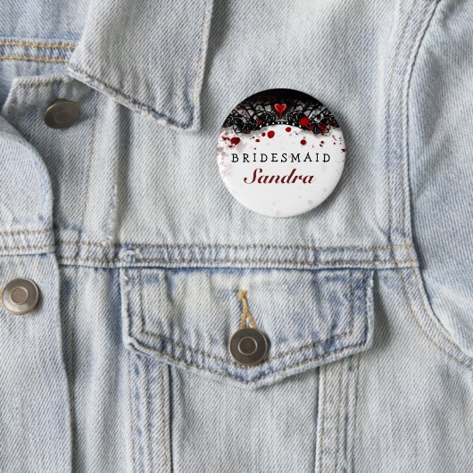 Bridesmaid Button Blood Splatter Halloween Wedding (Beispiel)