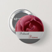 BRIDESMAID Button with RED Rose (Vorne & Hinten)