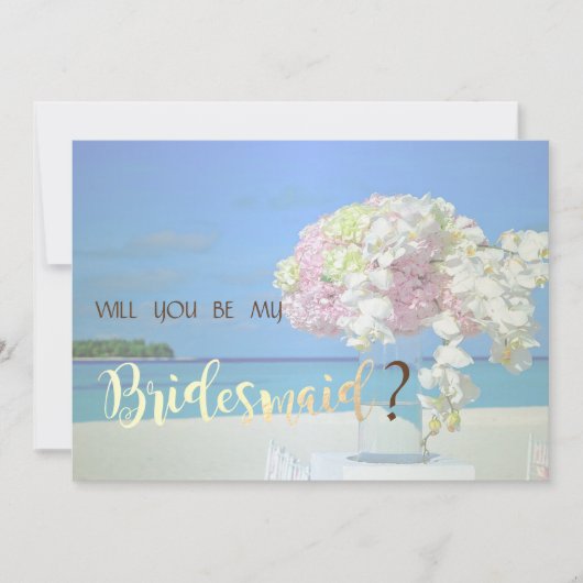Bridesmaid Card für Beach Wedding Blume Einladung (Vorderseite)