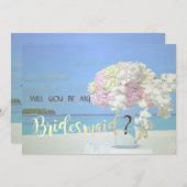 Bridesmaid Card für Beach Wedding Blume Einladung (Vorne/Hinten)