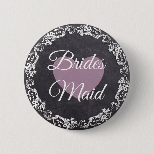 Bridesmaid Chalkboard Style Junggeselinnen-Abschie Button (Vorderseite)