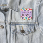 BRIDESMAID Chic Daisies Pop Niedlicher Name Tag Button (Beispiel)