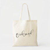 Bridesmaid Chic Script Personalized Tote Bag Tragetasche (Vorne)