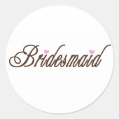 Bridesmaid Classy Browns Runder Aufkleber (Vorderseite)