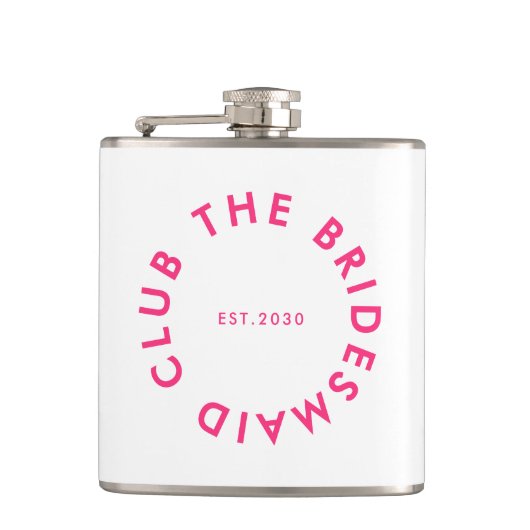 Bridesmaid Club Bachelorette Flachmann (Vorderseite)