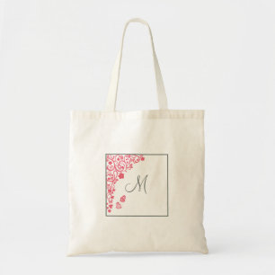 Bridesmaid Coral Butterfly Garden Script Monogram Tragetasche