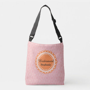 Bridesmaid Crossbody Bag Peach Muster Tragetaschen Mit Langen Trägern