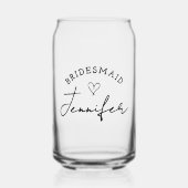 Bridesmaid Custom Personalisiert Name Wedding Part Dosenglas (Vorderseite)