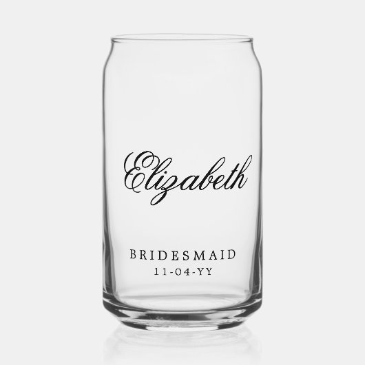 Bridesmaid Custom Personalisiert Name Wedding Part Dosenglas (Vorderseite)