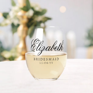 Bridesmaid Custom Personalisiert Name Wedding Part Weinglas Ohne Stiel