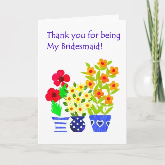 Bridesmaid Danke-Card - Blume Power Dankeskarte (Vorderseite)