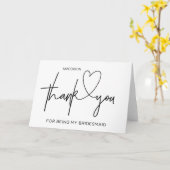 Bridesmaid Danke, dass du ein Geschenk für Brautpa Karte (Gelbe Blume)