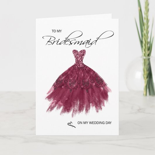 Bridesmaid Dankeschön Karte (Vorderseite)