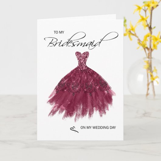 Bridesmaid Dankeschön Karte (Gelbe Blume)