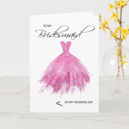 Bridesmaid Dankeschön Karte (Gelbe Blume)